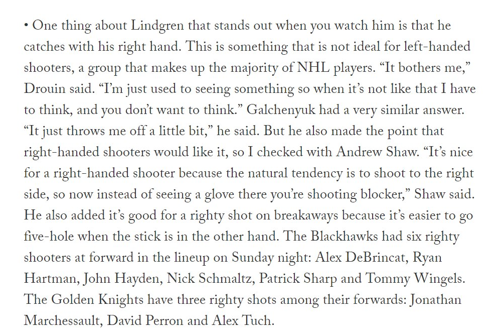 Pourquoi Charlie Lindgren FU...les attaquants...