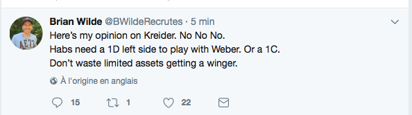 Pourquoi il faut dire NON à Chris Kreider..