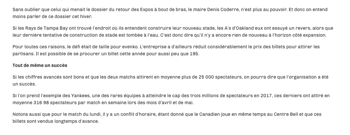 Pourquoi les Expos vont revenir avant les Nordiques..