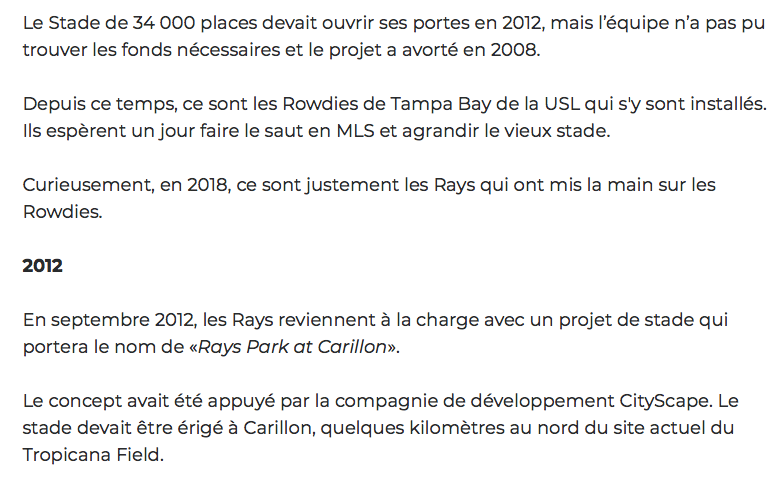 Pourquoi les Rays vont déménager à Montréal..