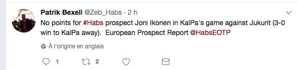 Premier match difficile pour Joni Ikonen..