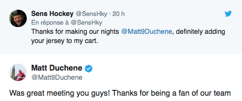 Quand Matt Duchene, montre qu'il n'est pas toujours un trou de cul...