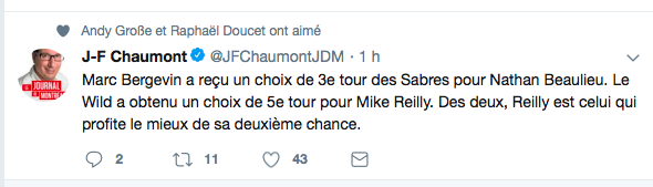 Quand Mike Reilly met Nathan Beaulieu dans sa poche arrière...