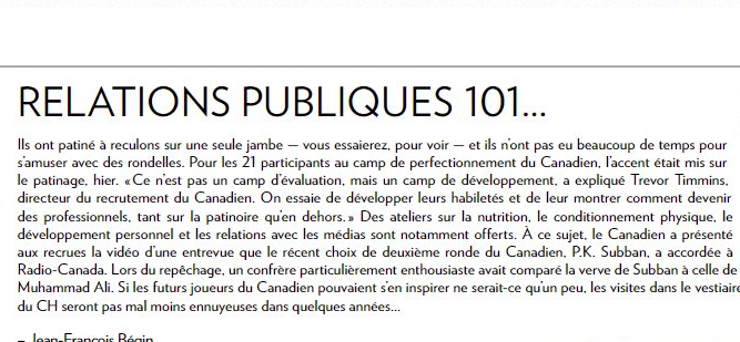 Quand on pensait que PK Subban allait devenir le Muhammad Ali du CH...