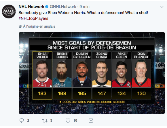 Quand on pense que Shea Weber...