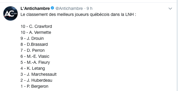 Quand on regarde le TOP du TOP QUÉBÉCOIS...
