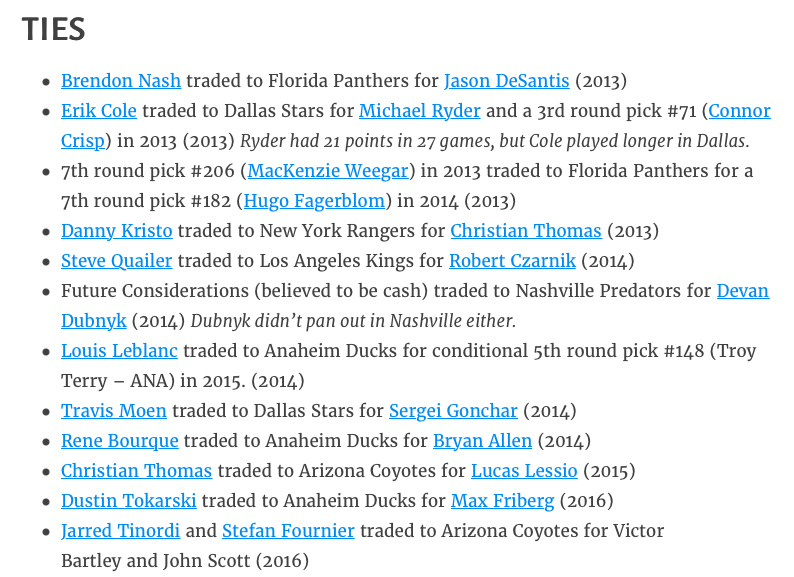 Quand on regarde TOUTES LES TRANSACTIONS de Marc Bergevin.