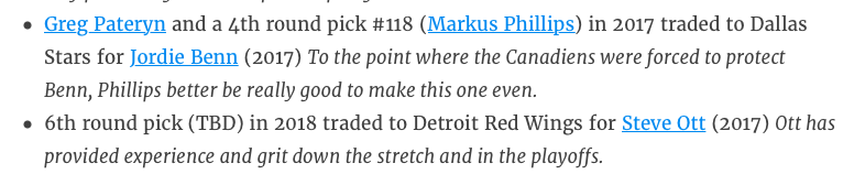 Quand on regarde TOUTES LES TRANSACTIONS de Marc Bergevin.