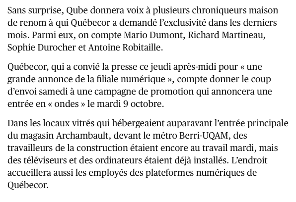 Quebecor, la nouvelle radio vs la MATERNELLE...