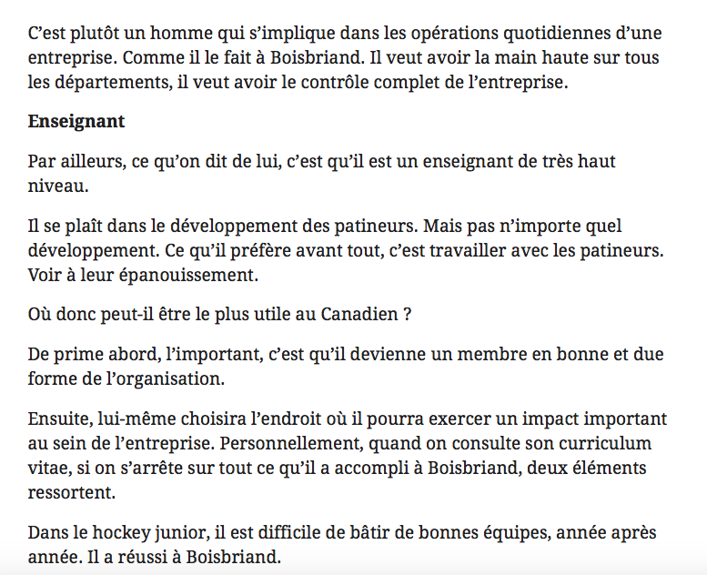 Quel poste pour Joël Bouchard?