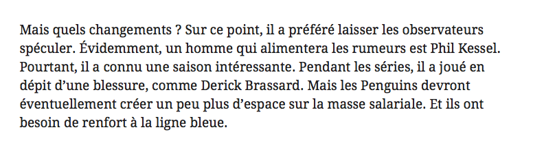 Quel poste pour Joël Bouchard?