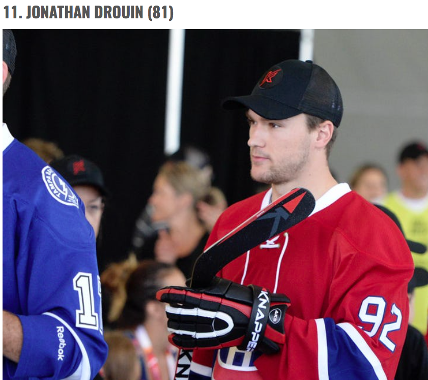 Qu'est-ce qui explique que Jonathan Drouin est passé de 83 à 81 ???