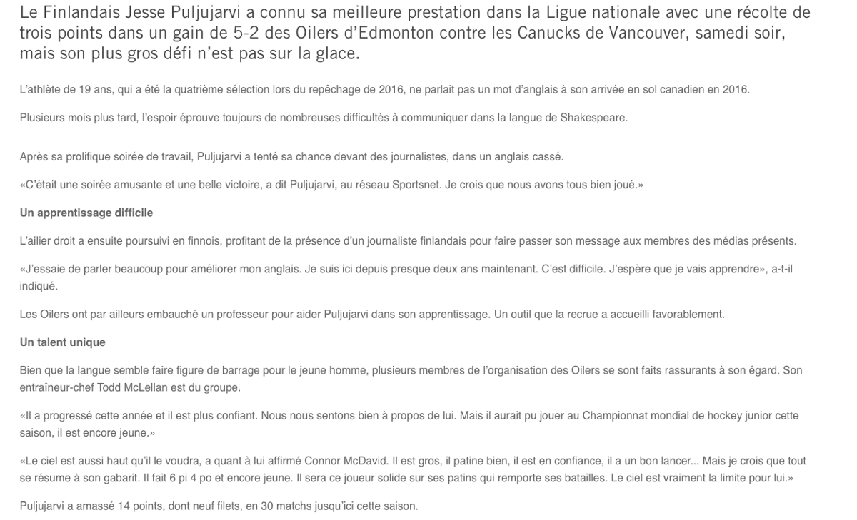 Qui aurait dit OUI à Puljujarvi et Strome pour PATCH?