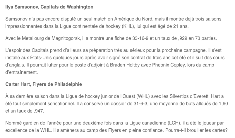 Qui sera le PROCHAIN CAREY PRICE?