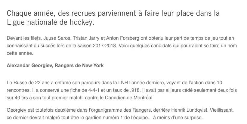 Qui sera le PROCHAIN CAREY PRICE?
