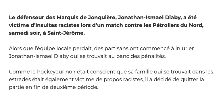 RACISME à St-Jérôme...évidemment.. Georges Laraque met son GRAIN de SEL....