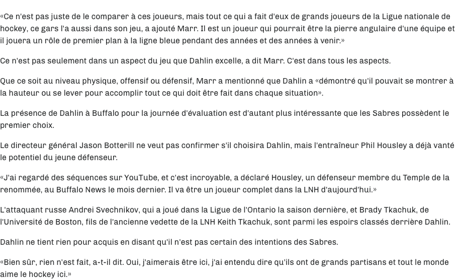 Rasmus Dahlin...Comme un POISSON dans l'eau...