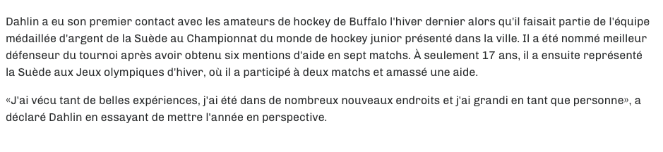 Rasmus Dahlin...Comme un POISSON dans l'eau...