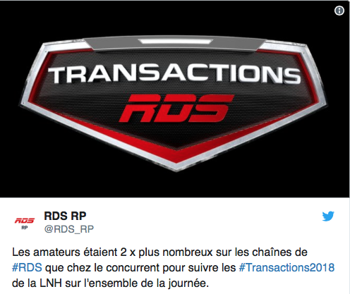  RDS HUMILIE encore TVA Sports....