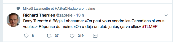 Regis Labeaume se permet de traiter le CH d'équipe JUNIOR...