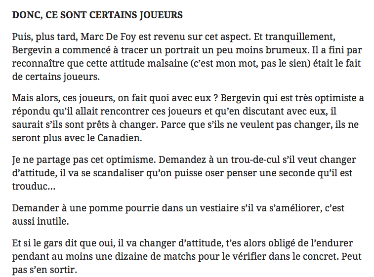  Réjean se demande encore qui sont les POMMES POURRIES..