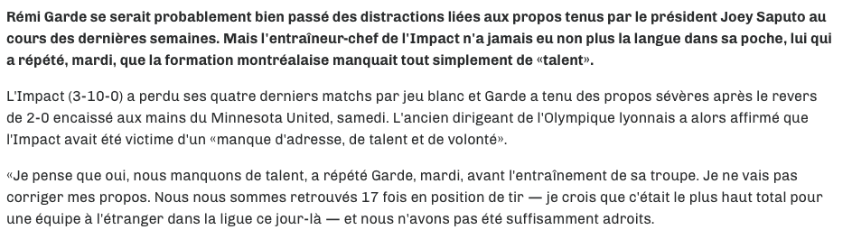Rémi Garde n'a pas de classe...
