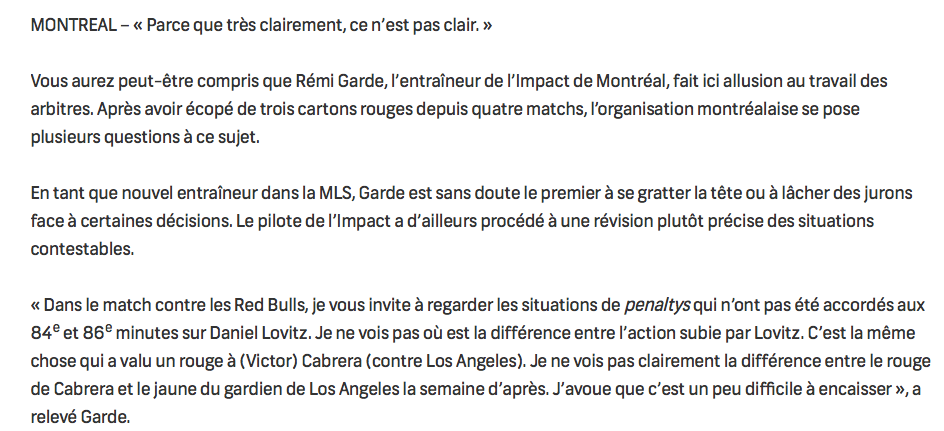 Rémi Garde...est comme Claude Julien..