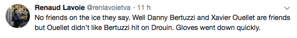 Renaud Lavoie, avait perdu son programme du match hier...HAHA...