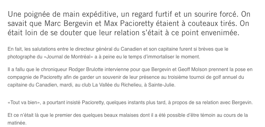 Rodger Brulotte a dû intervenir!!!!!