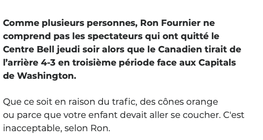 Ron Fournier ATTAQUE les FANS du CH!!!!
