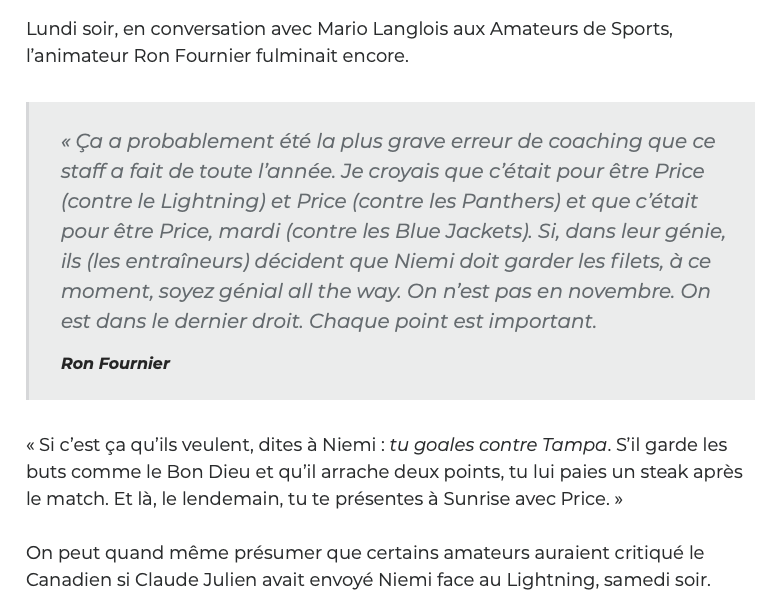 Ron Fournier DÉTRUIT Antti Niemi...