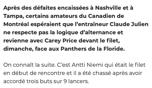 Ron Fournier DÉTRUIT Antti Niemi...
