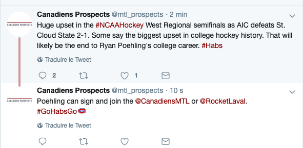 Ryan Poehling ÉLIMINÉ!!!! Il peut SIGNER avec le CH!!!