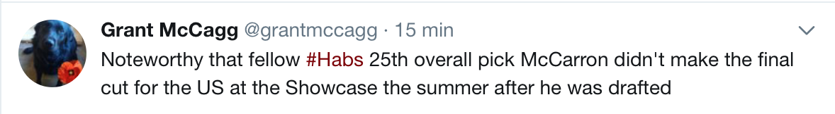 Ryan Poehling est déjà en avance sur Mccarron...