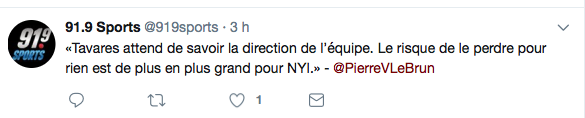SAGA TAVARES: Pierre LeBrun ne pense pas comme Elliotte Friedman..