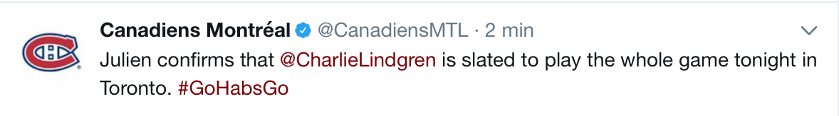 Selon certains, Charlie Lindgren pourrait...