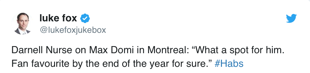 Selon Darnell Nurse, Max Domi...