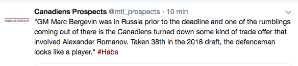 Selon Elliotte Friedman...Marc Bergevin a REFUSÉ...