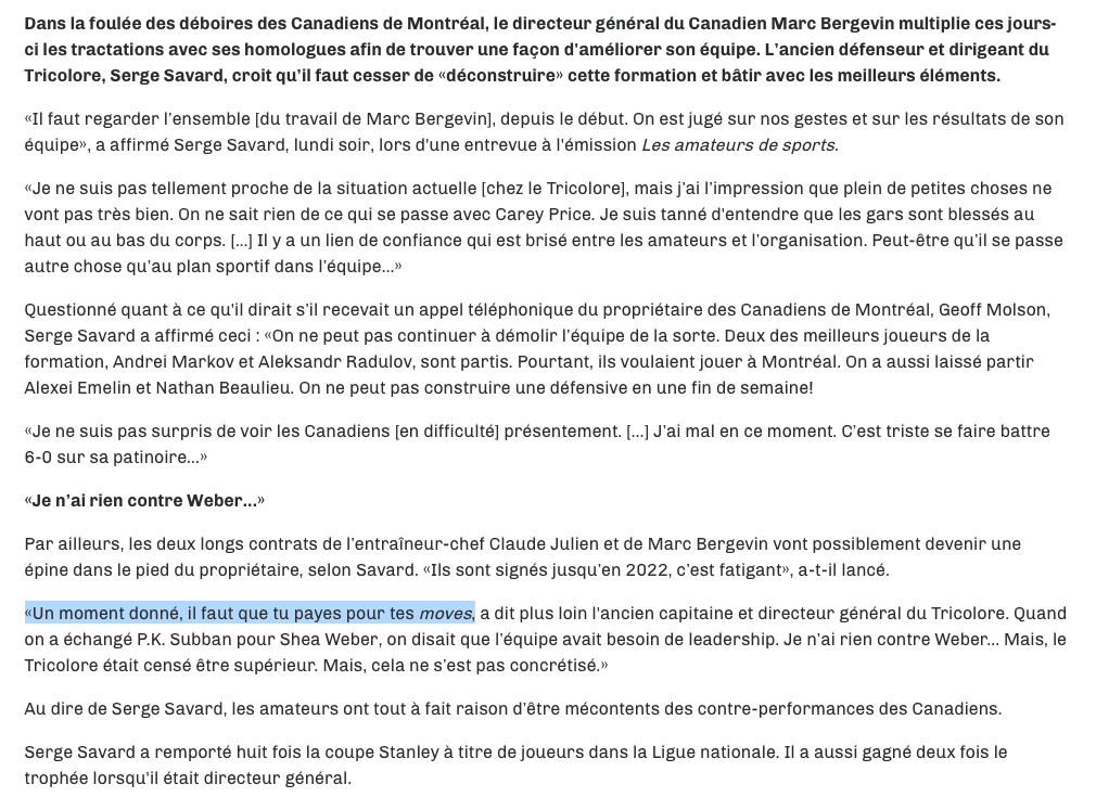 Serge Savard demande le CONGÉDIEMENT de Marc Bergevin!!!!!