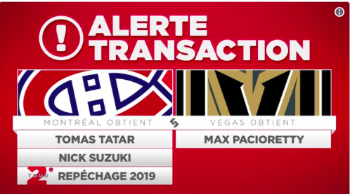 Seule ombre au tableau de la MÉGA-TRANSACTION de Marc Bergevin....