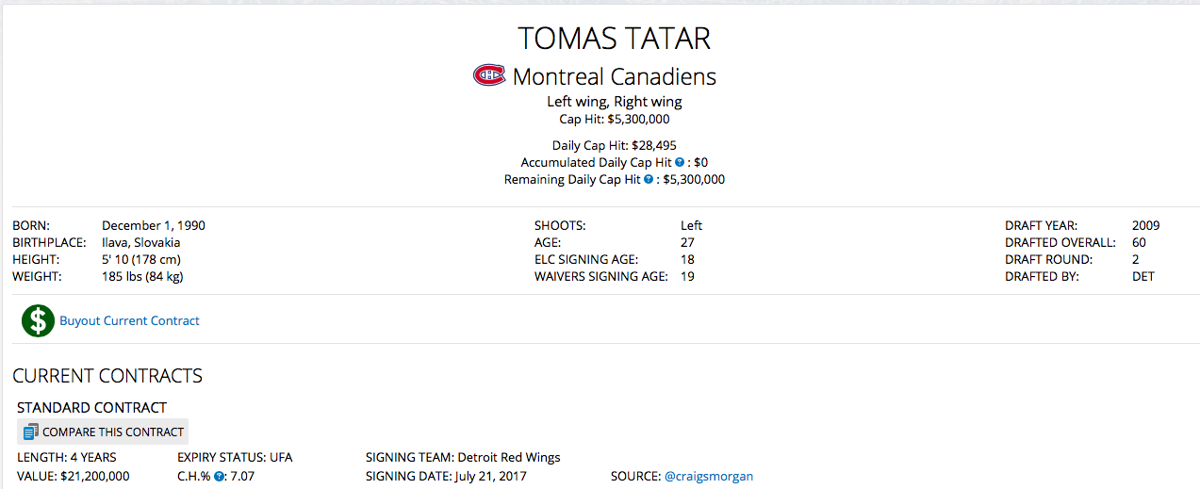 Seule ombre au tableau de la MÉGA-TRANSACTION de Marc Bergevin....