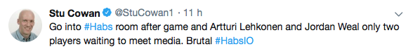 Seulement deux joueurs attendaient les journalistes hier...