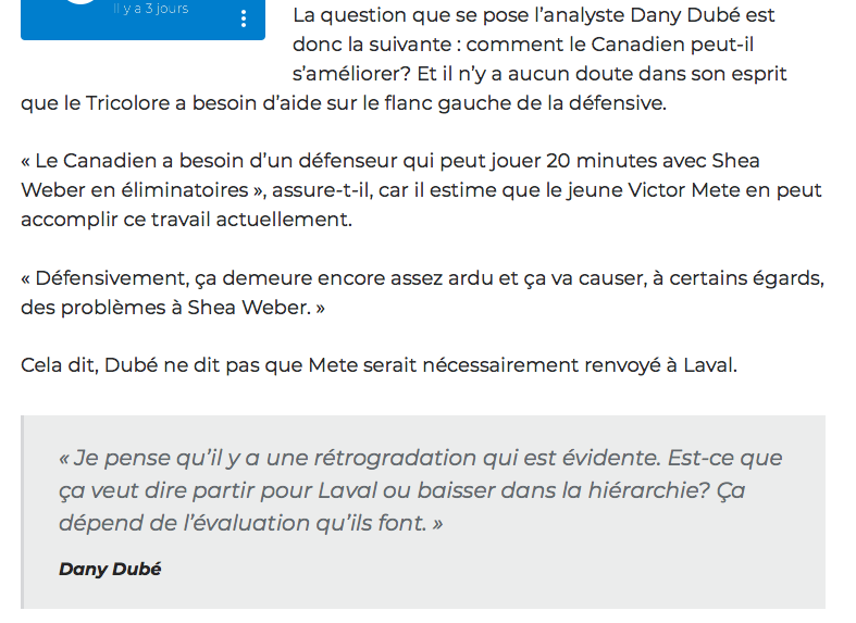 Shea Weber a besoin de ça Dany???