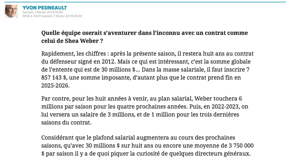  Shea Weber est de retour...Ou presque..pour se faire échanger SVP...