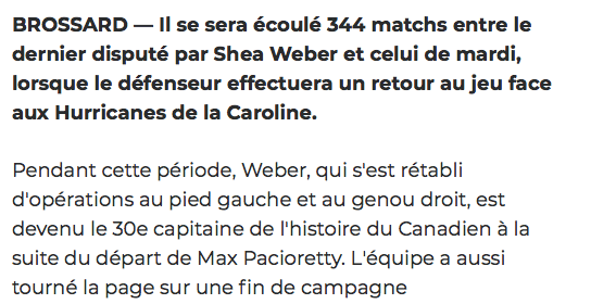 Shea Weber n'est pas STRESSÉ....