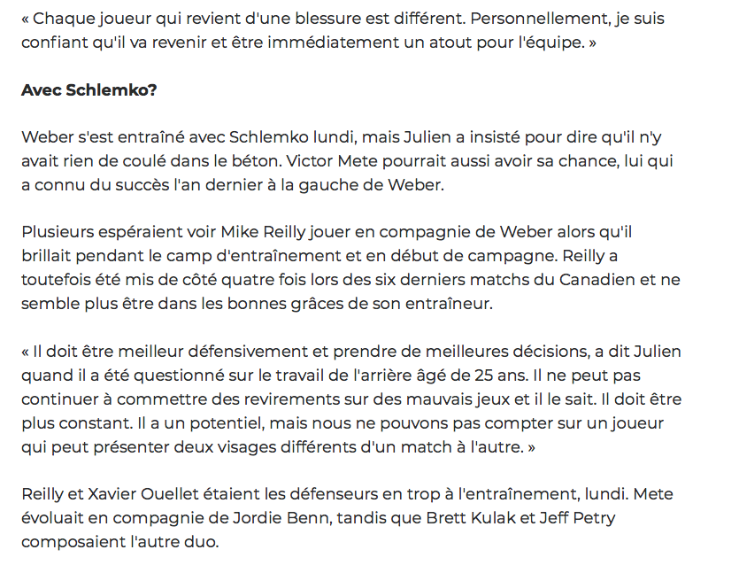 Shea Weber n'est pas STRESSÉ....