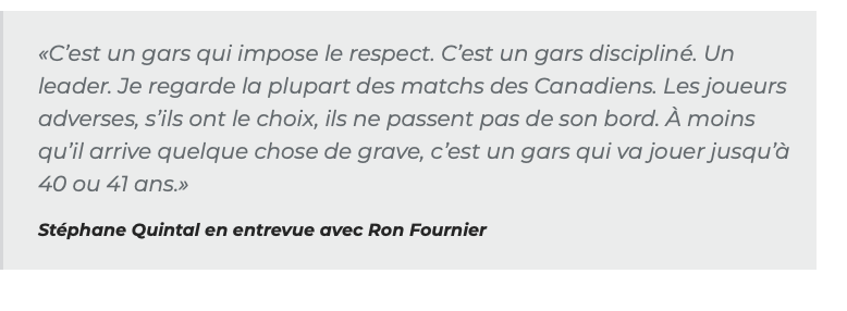 Shea Weber va jouer jusqu'à 40-41 ans...