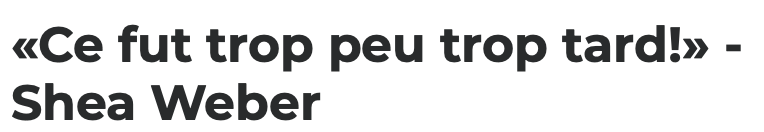 Shea Weber voulait VISER Jonathan Drouin....