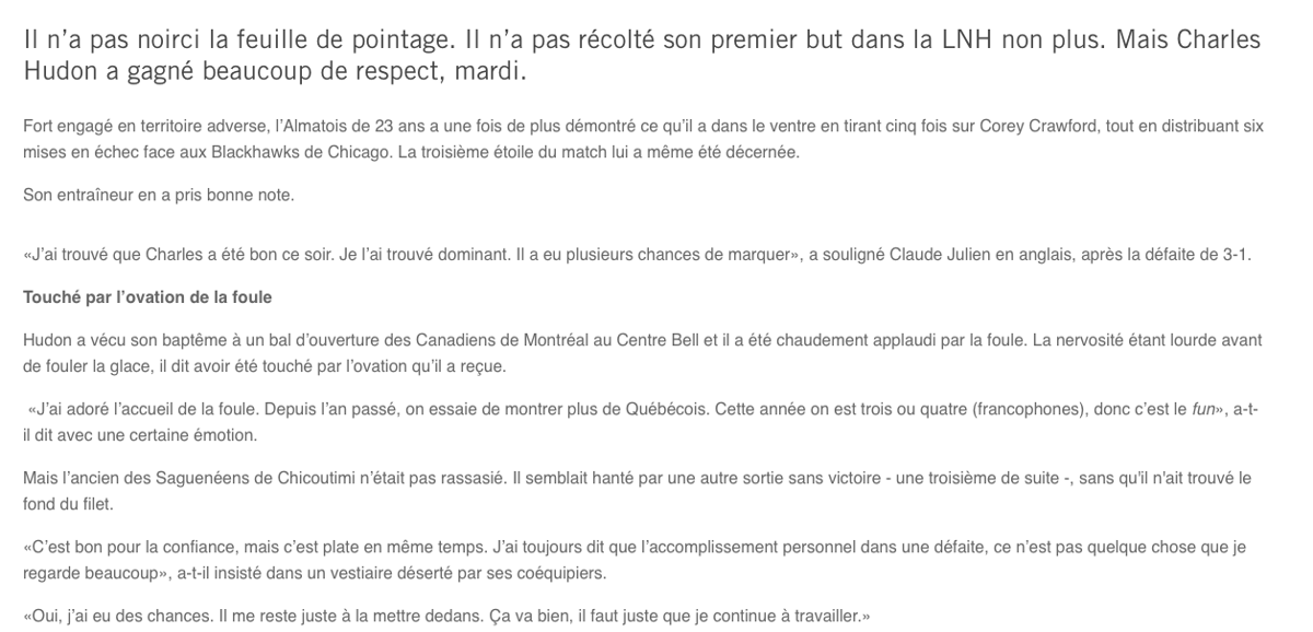 Si Alex Galchenyuk avait le COEUR de Charles Hudon..