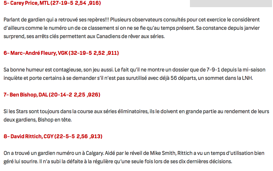 Si Carey Price jouait avec le Lightning...